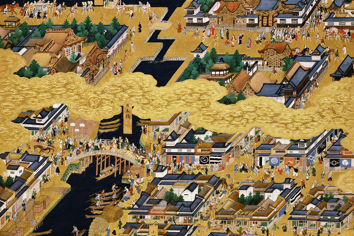 江戸図屏風(部分)「日本橋」