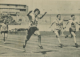 アムステルダムオリンピック女子100m予選の人見絹枝の画像