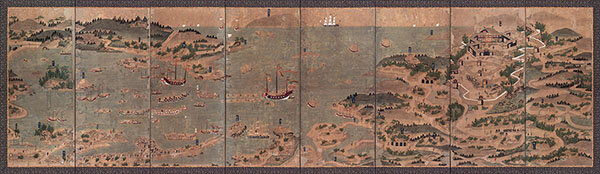 首里那覇港図屏風の画像