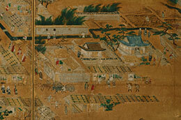 『洛中洛外図屏風』歴博甲本（部分）16世紀前半本館蔵